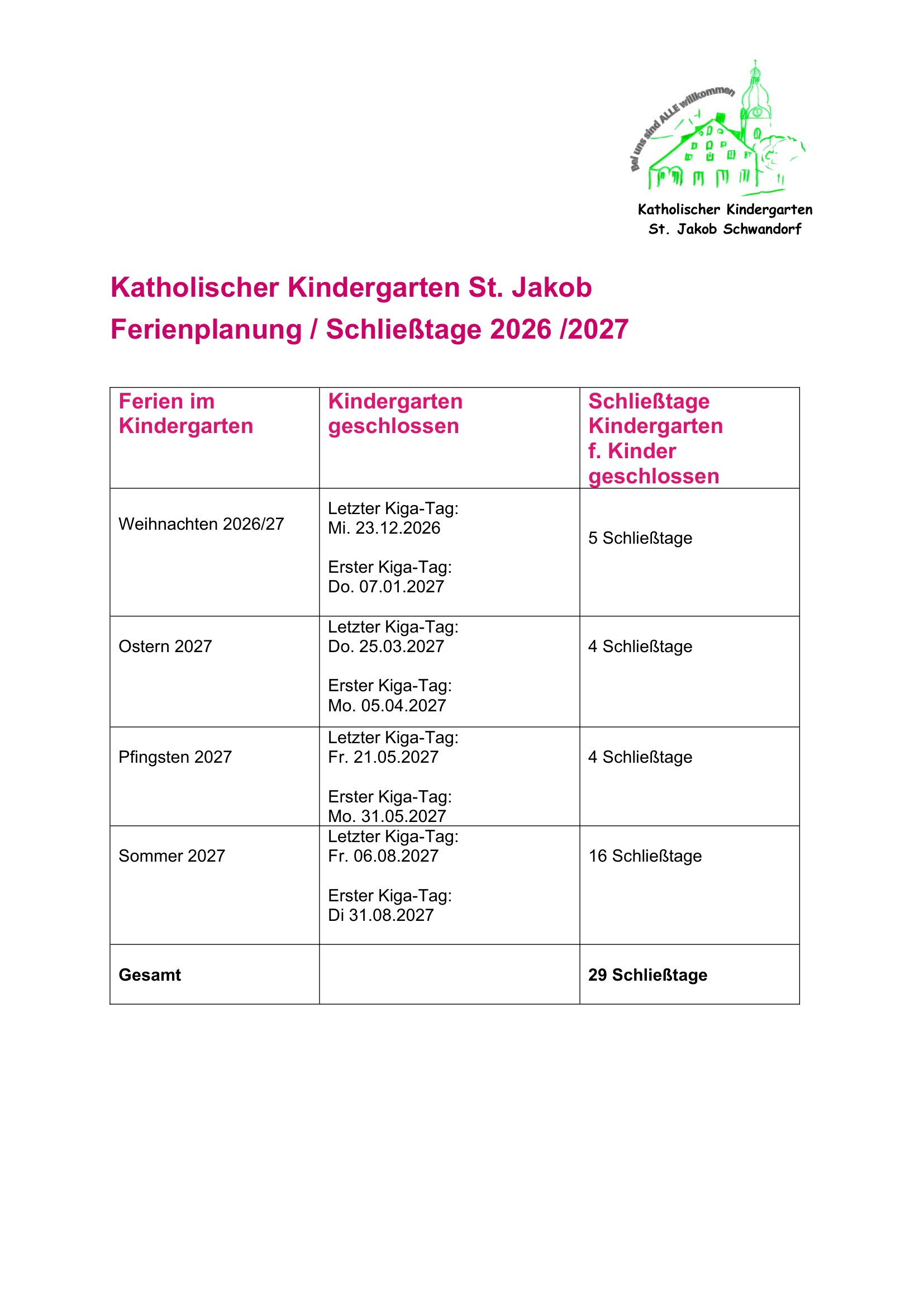 Ferienplanung 26,27